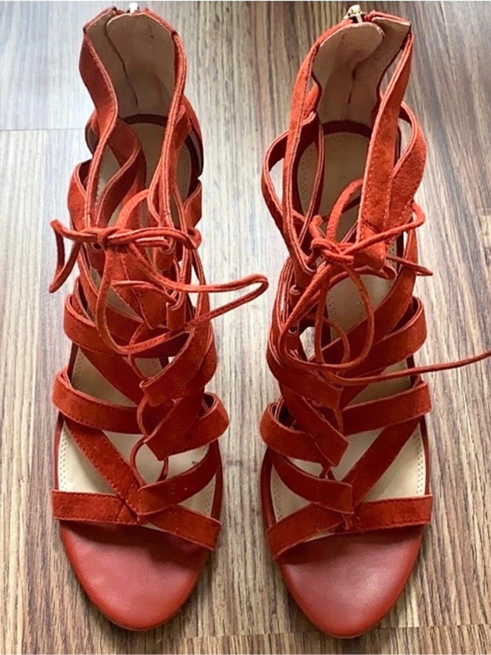 Banana Republic Red Lace-Up Heels